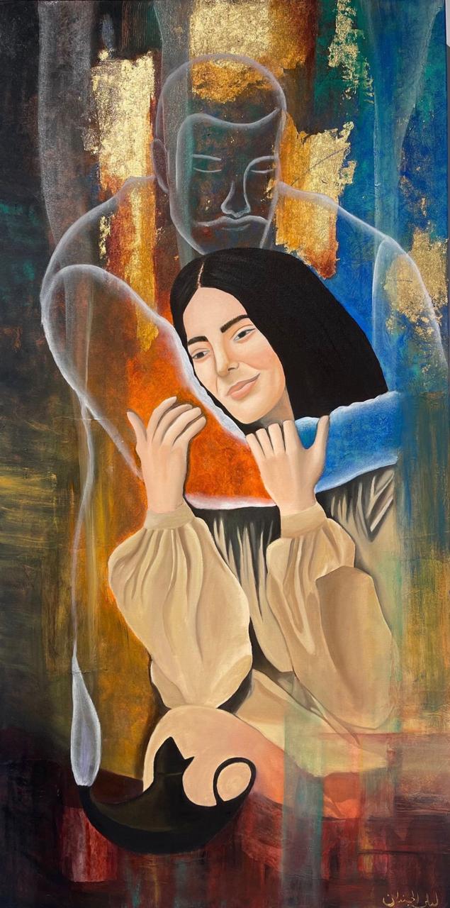 من أعمال الفنانة السعودية ليلى الجندان