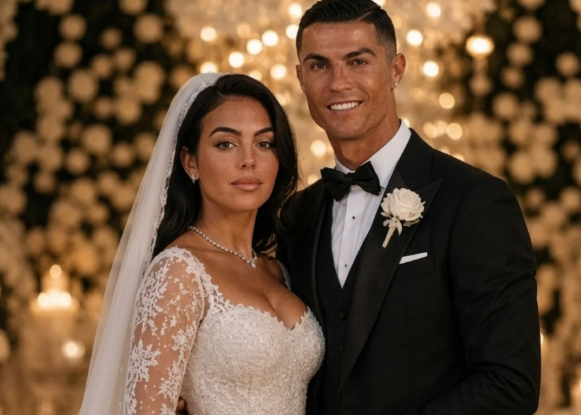 من الصور المولدة بالذكاء الاصطناعي لزفاف رونالدو وجورجينا