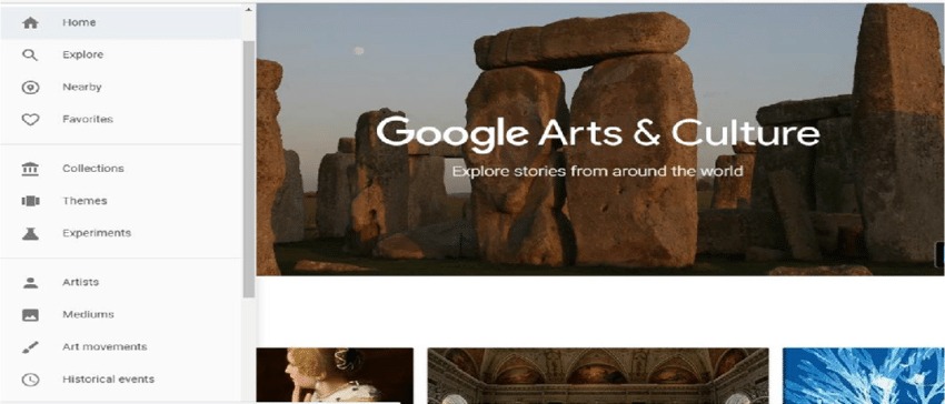 منصات مثل Google Arts & Culture