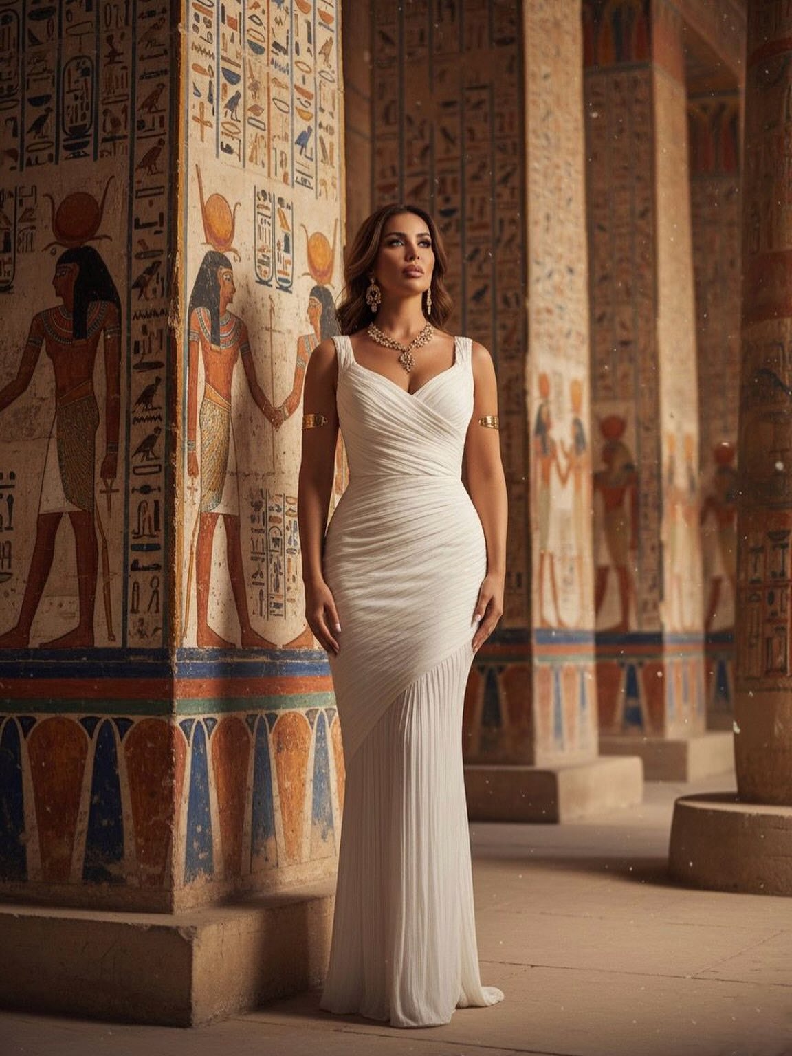 مي سليم بمجوهرات بستايل فرعوني عريق