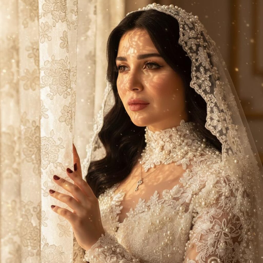 مي عز الدين بفستان الزفاف