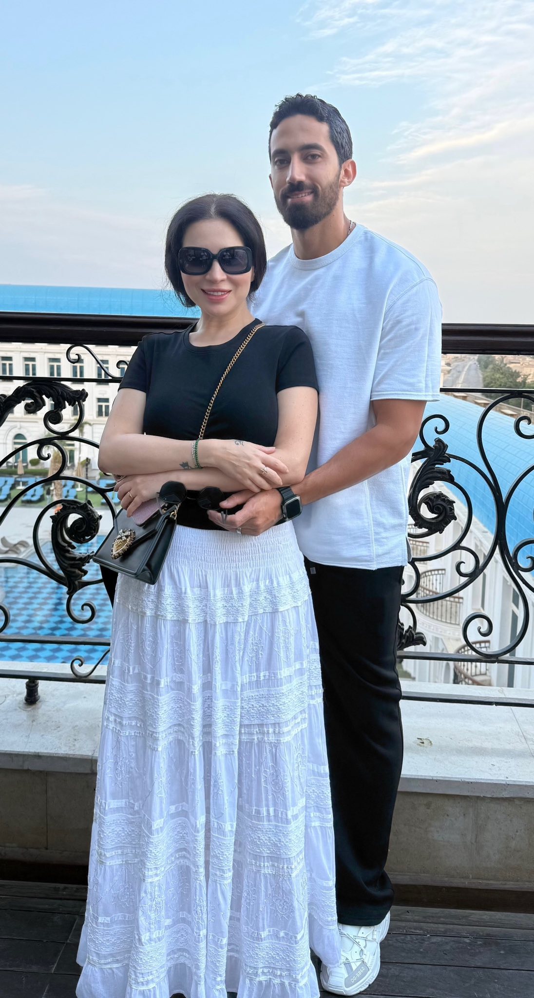 مي عز الدين وزوجها أحمد تيمور 