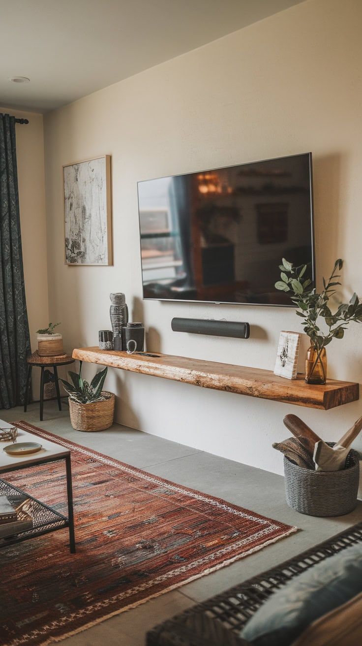 وحدات الوسائط المعلقة من الخشب الطبيعي.