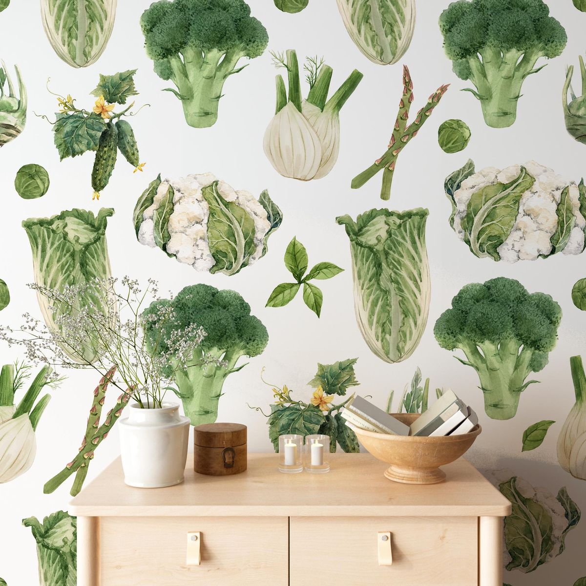 ورق جدران بنقشة الخس والكرنب