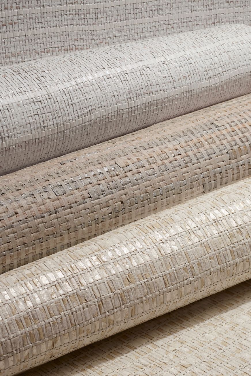 ورق جدران Grasscloth  المنسوج من ألياف طبيعية