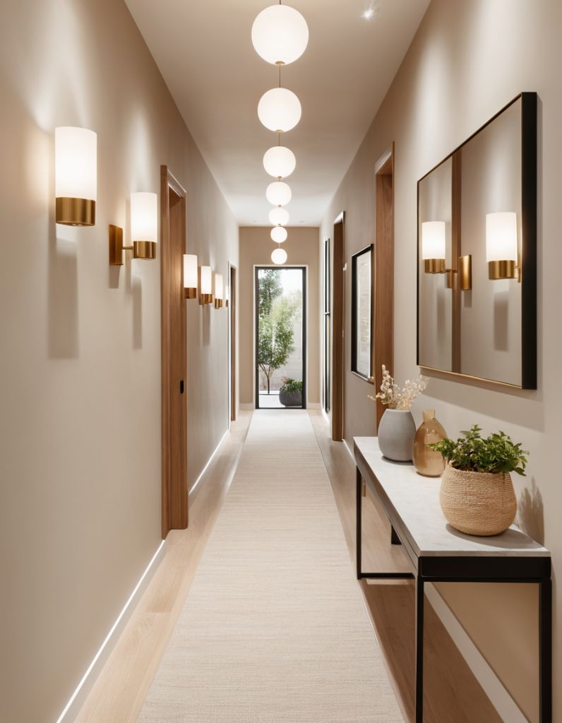 يجب أن يكون هناك علاقة متوازنة بين مساحة المدخل وحجم الإضاءات وعددها