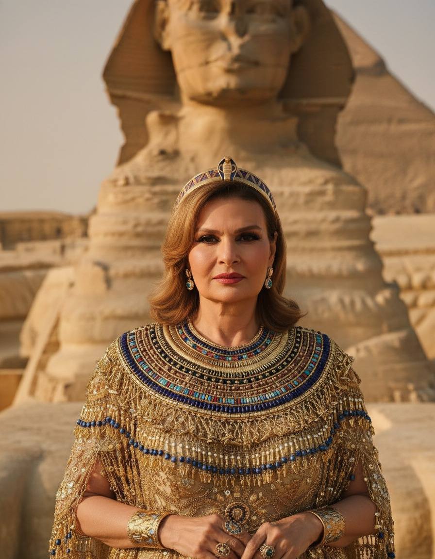 يسرا بزي فرعوني أنيق زيّنته بتصاميم مجوهرات مُبهرة أنيقة