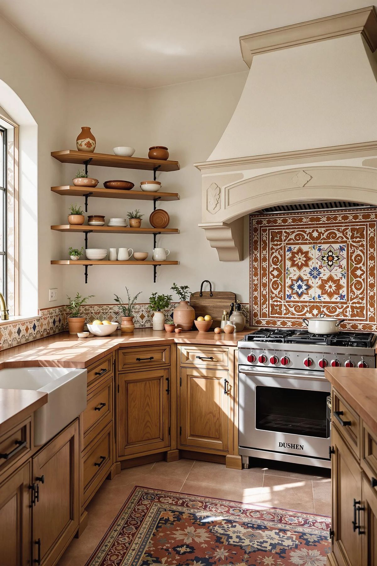 يضيف الباكسبلاش بالنقوش اليدوية لمسة جمالية بصرية مميزة