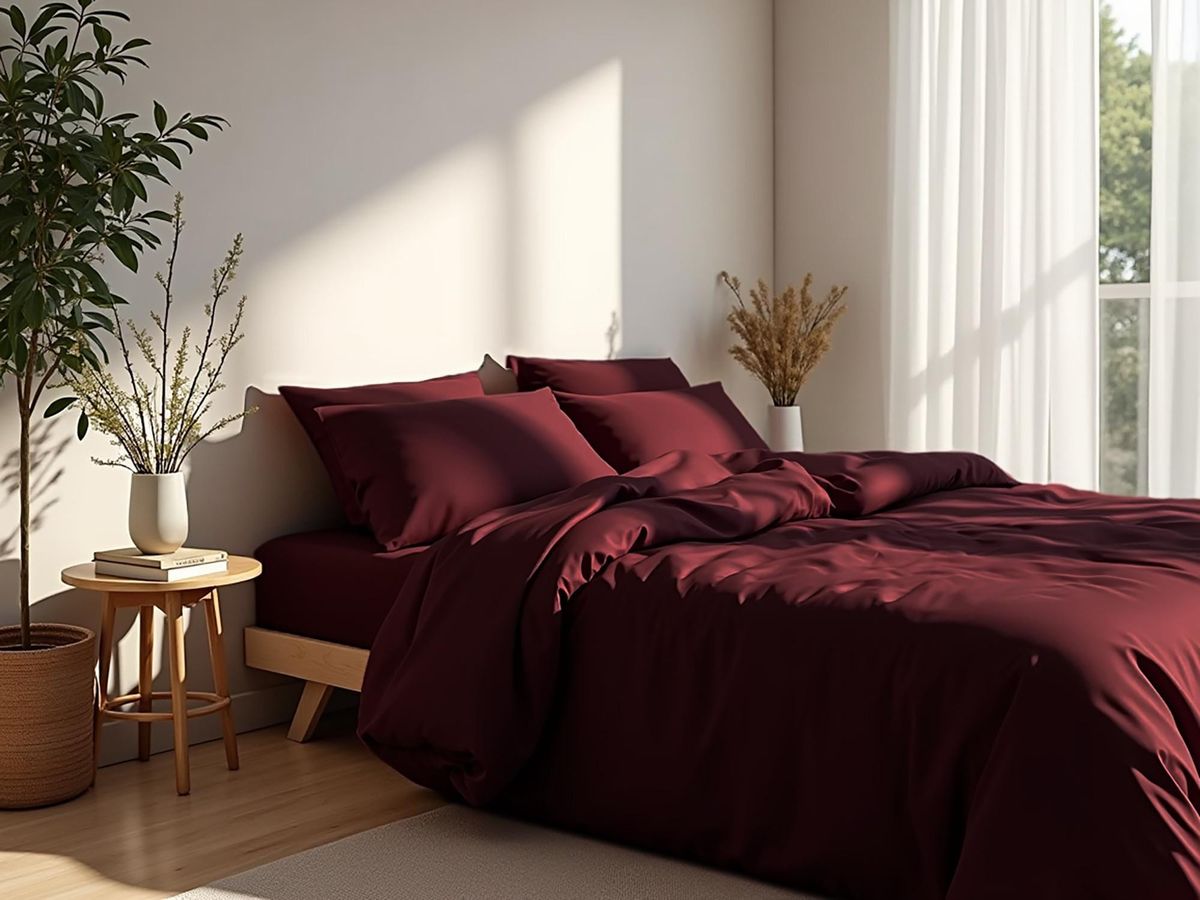 يمكن اختيار العقيق كلون ثانوي لمفروشات سرير غرفة النوم