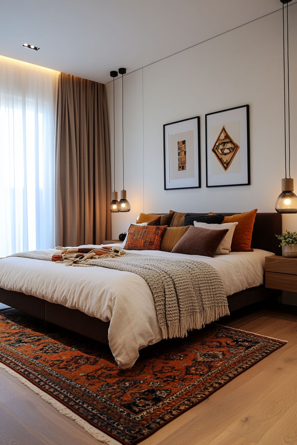 يمكن وضع السجادة أسفل ثلثي السرير فقط