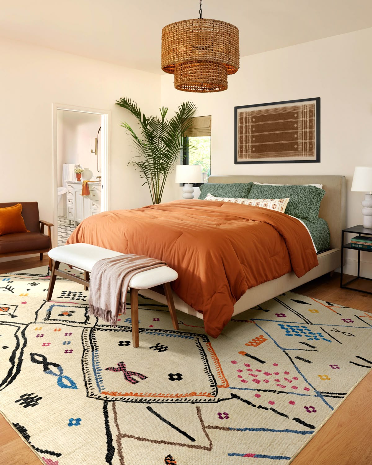 ينصح بأن تمتد السجادة بما لا يقل عن 45 إلى 60 سم خارج جانبي السرير ومنطقة القدم