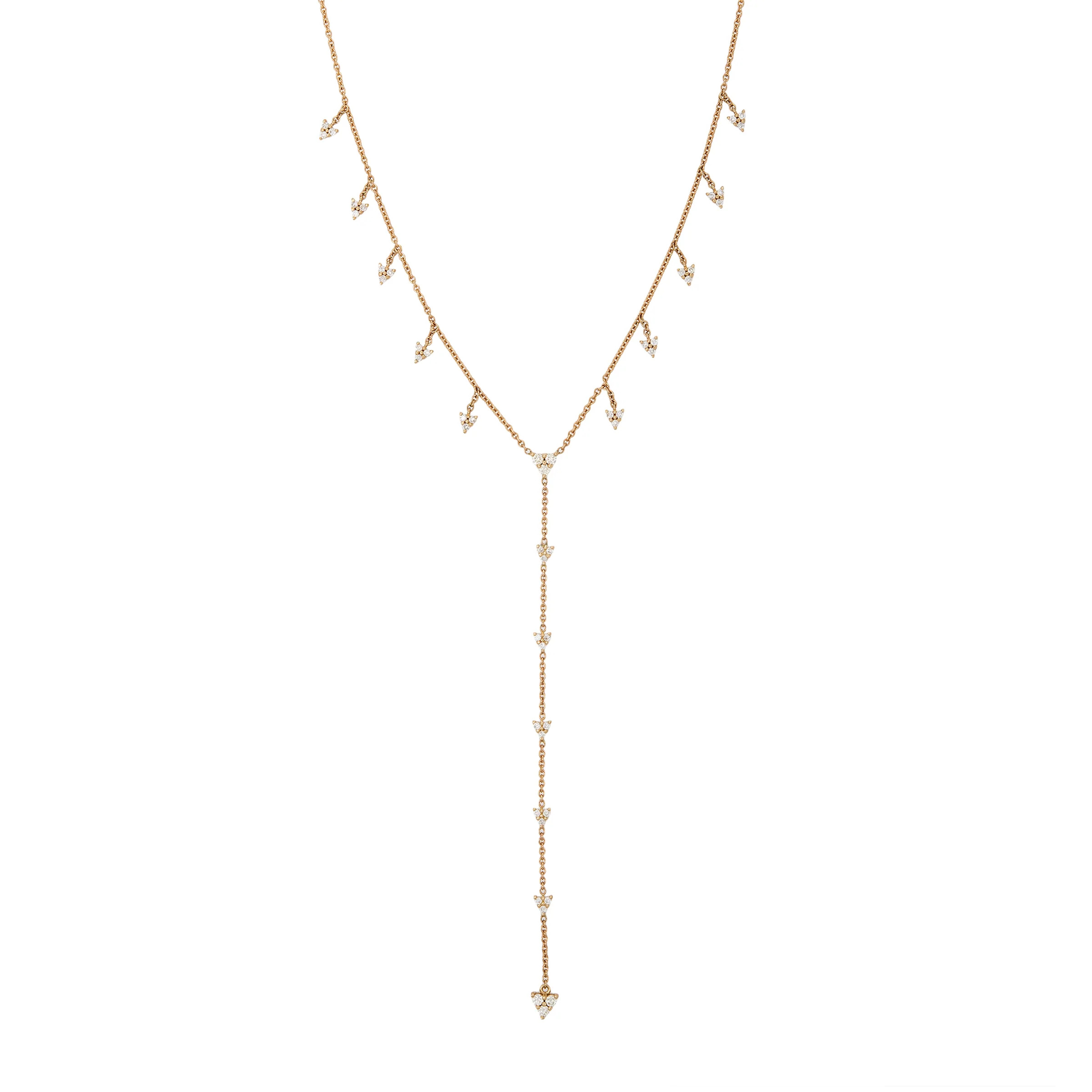 قلادة GRADUATED DIAMOND LIZ SHAKER Y من Jacquie Aiche