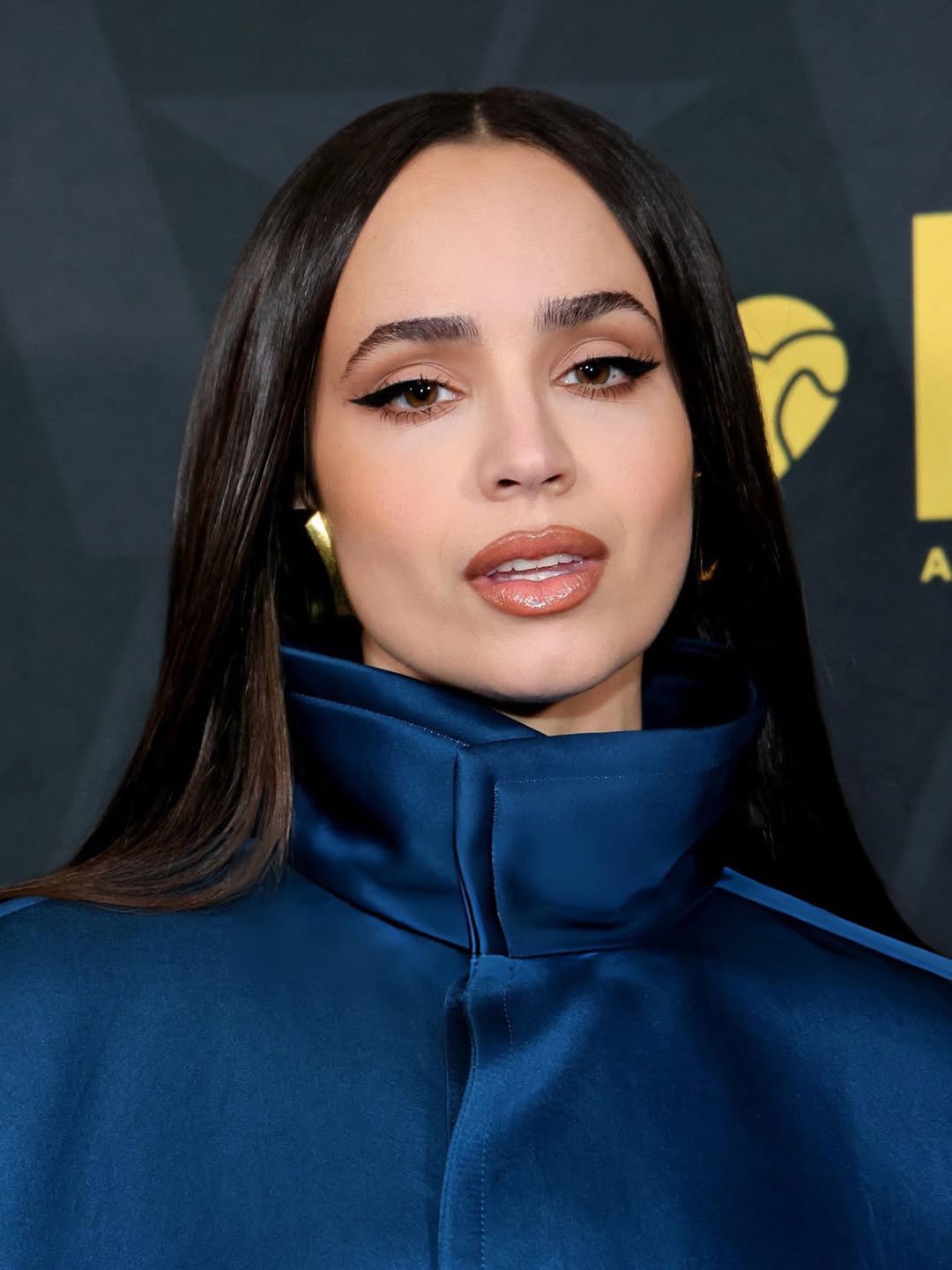1 رئيسية إطلالة Sofia Carson برسمات الآيلاينر المستقيمة