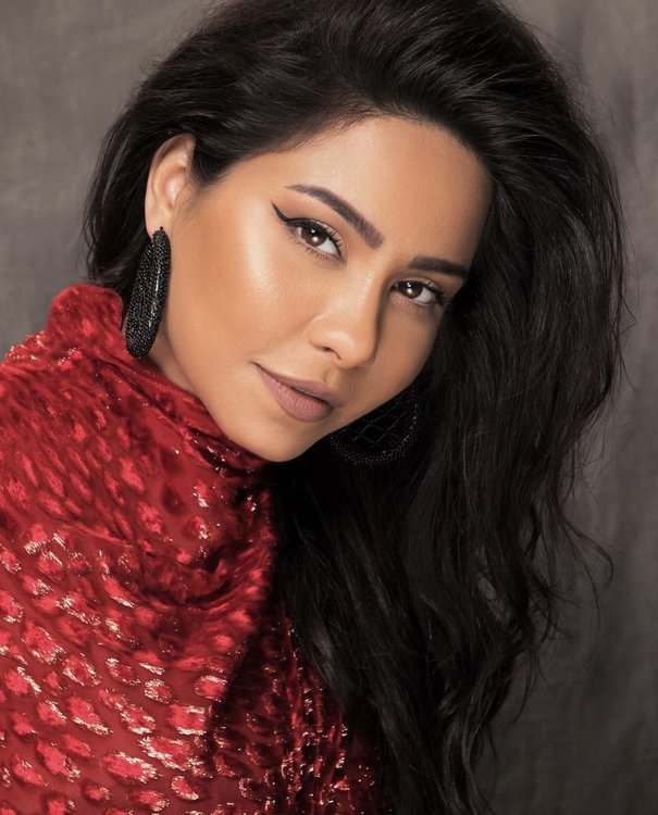 شيرين عبد الوهاب بمكياج ترابي مع الايلانير المجنح