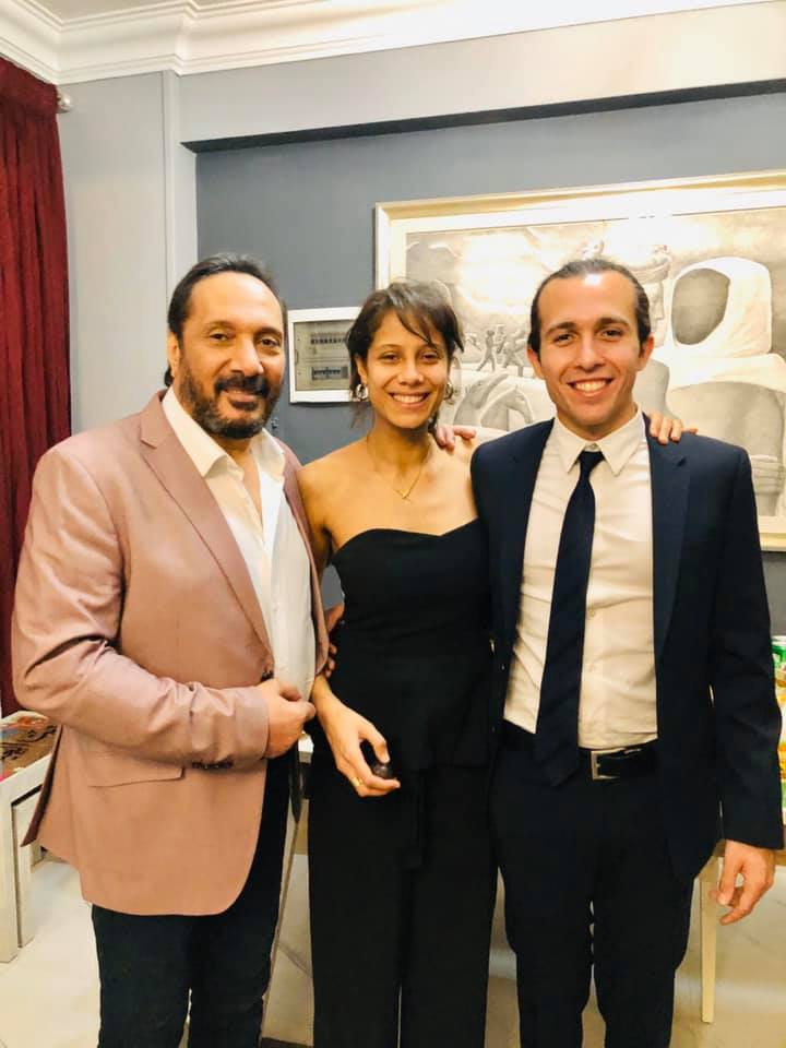 بثينة علي الحجار وزوجها