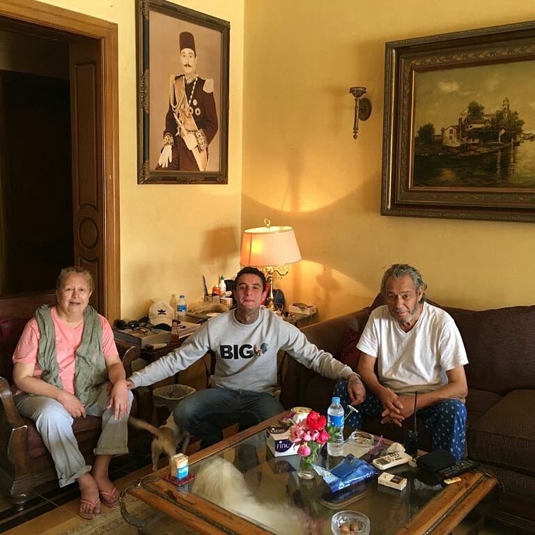 سمية الألفي وفاروق الفيشاوي وابنهما أحمد الفيشاوي