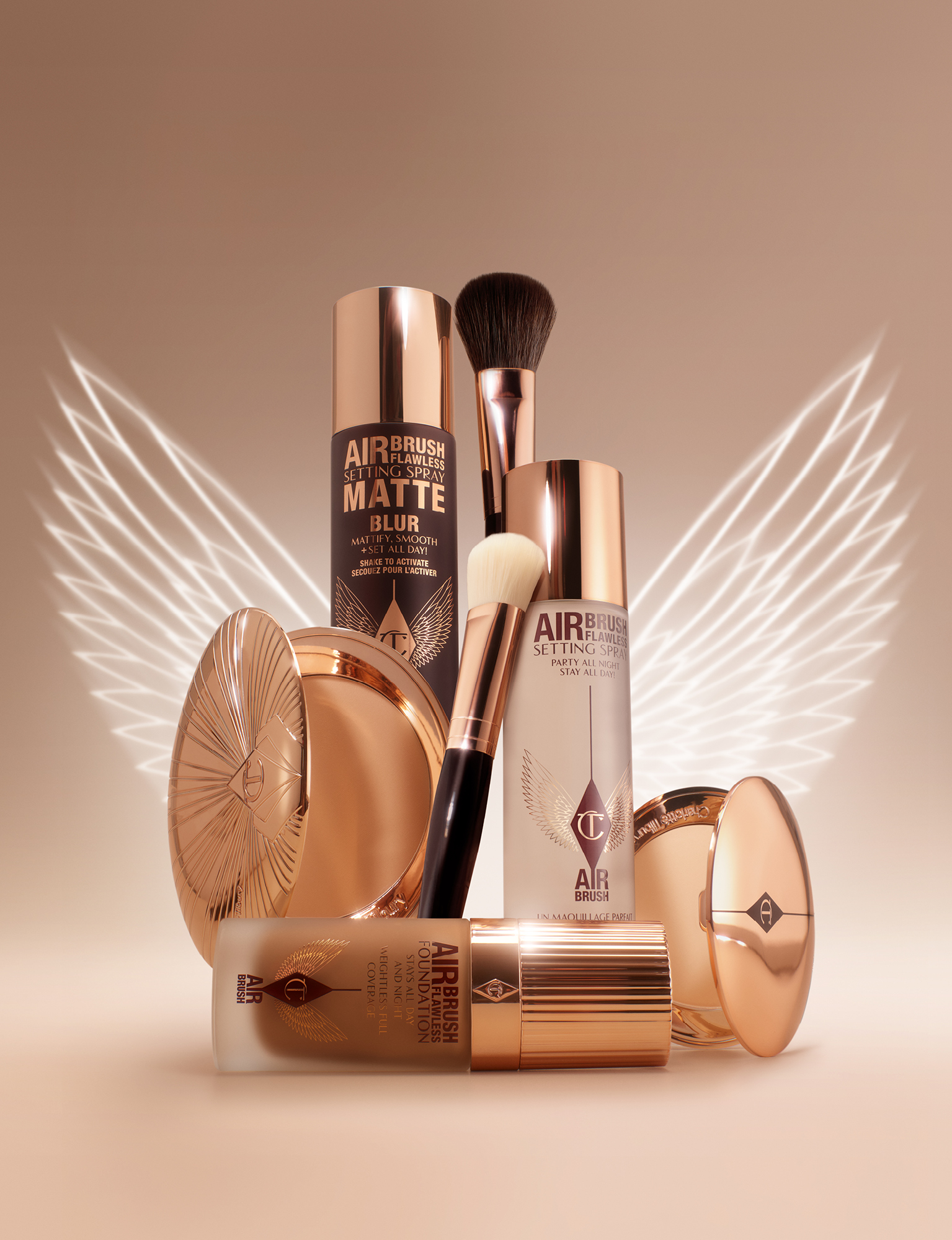 شارلوت تلبوري تكشف عن ابتكارين من  AIRBRUSH COMPLEXION : كريم الأساس AIRRBUSH FLAWLESS FOUNDATION وبخاخ AIRBRUSH FLAWLESS SETTING SPRAY MATTE