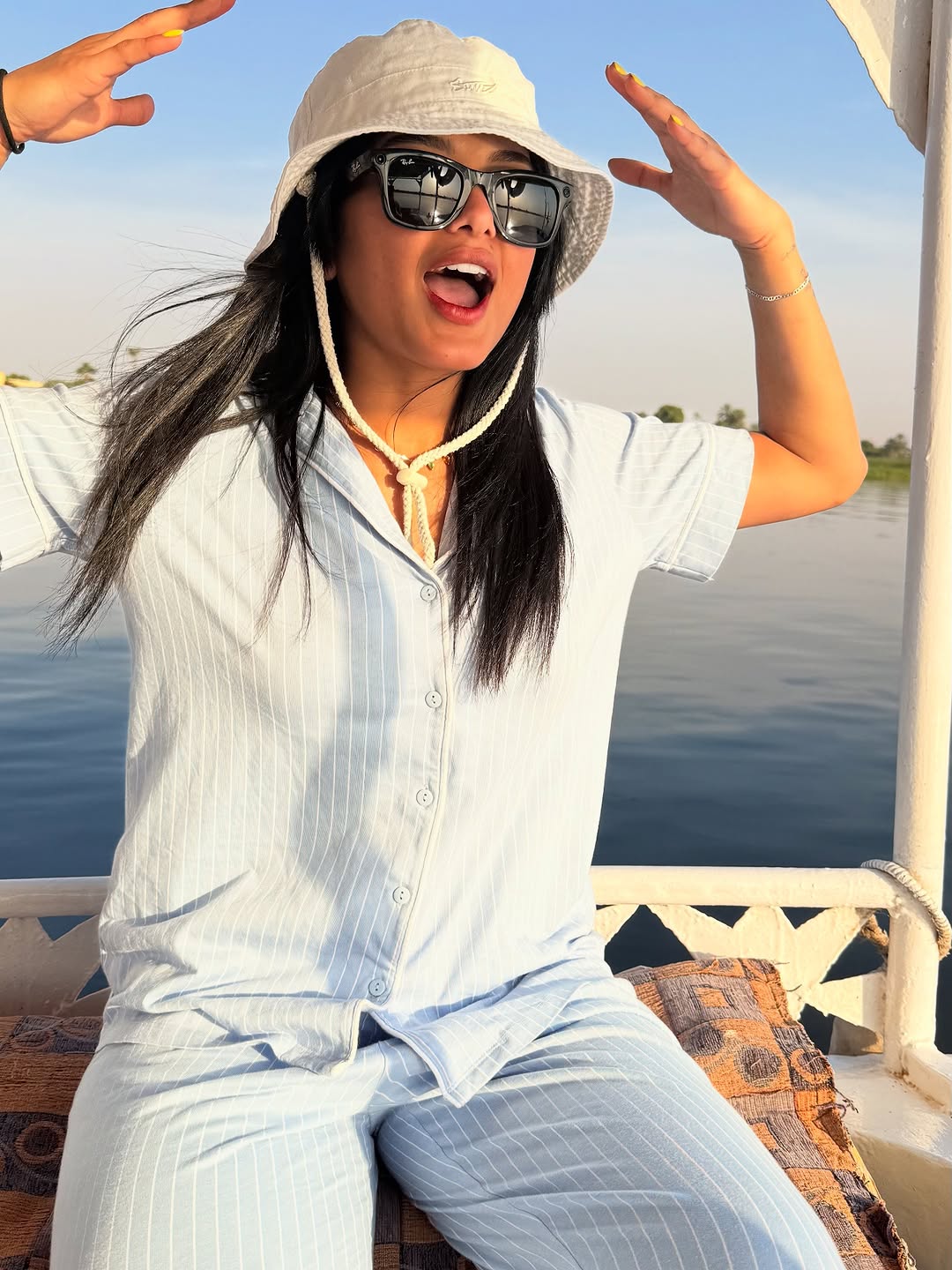 جود السفياني في موقع تصوير فيلمها الجديد