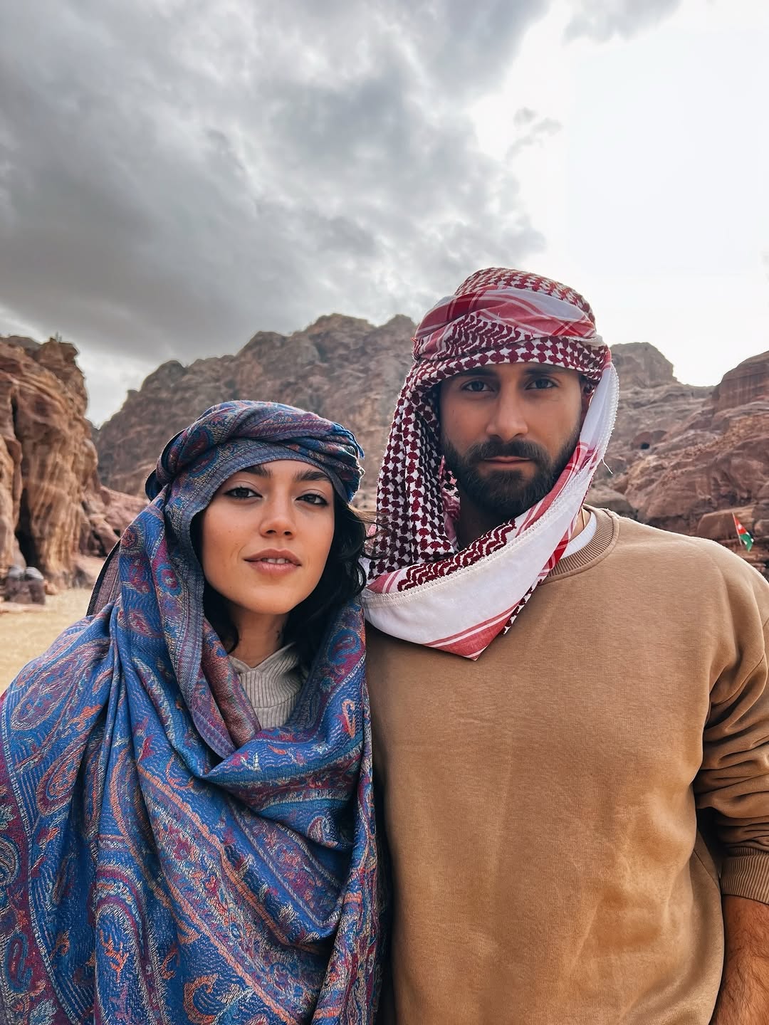 ستيفاني عطالله وزوجها في البتراء