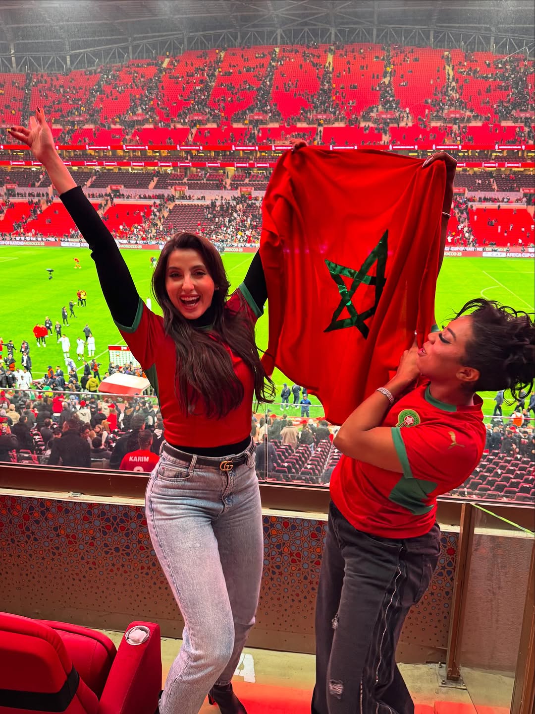 نورا فتحي وجيلان في افتتاح بطولة أفريقيا