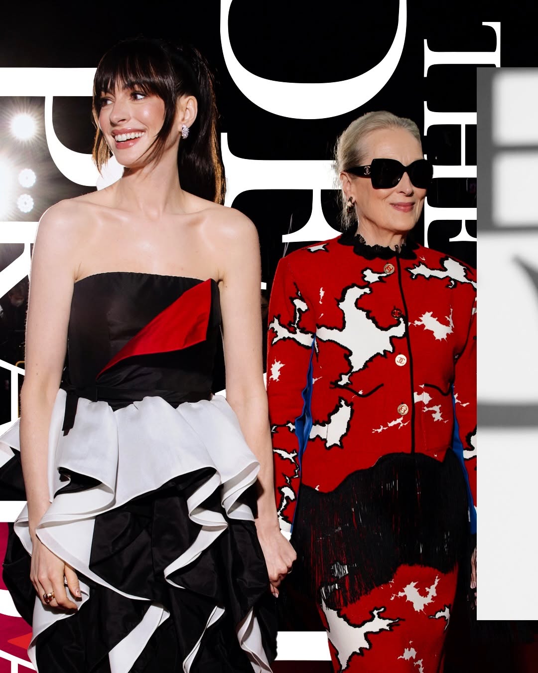 ميريل ستريب وآن هاثاواي في احتفال عرض الفيلم باليابان