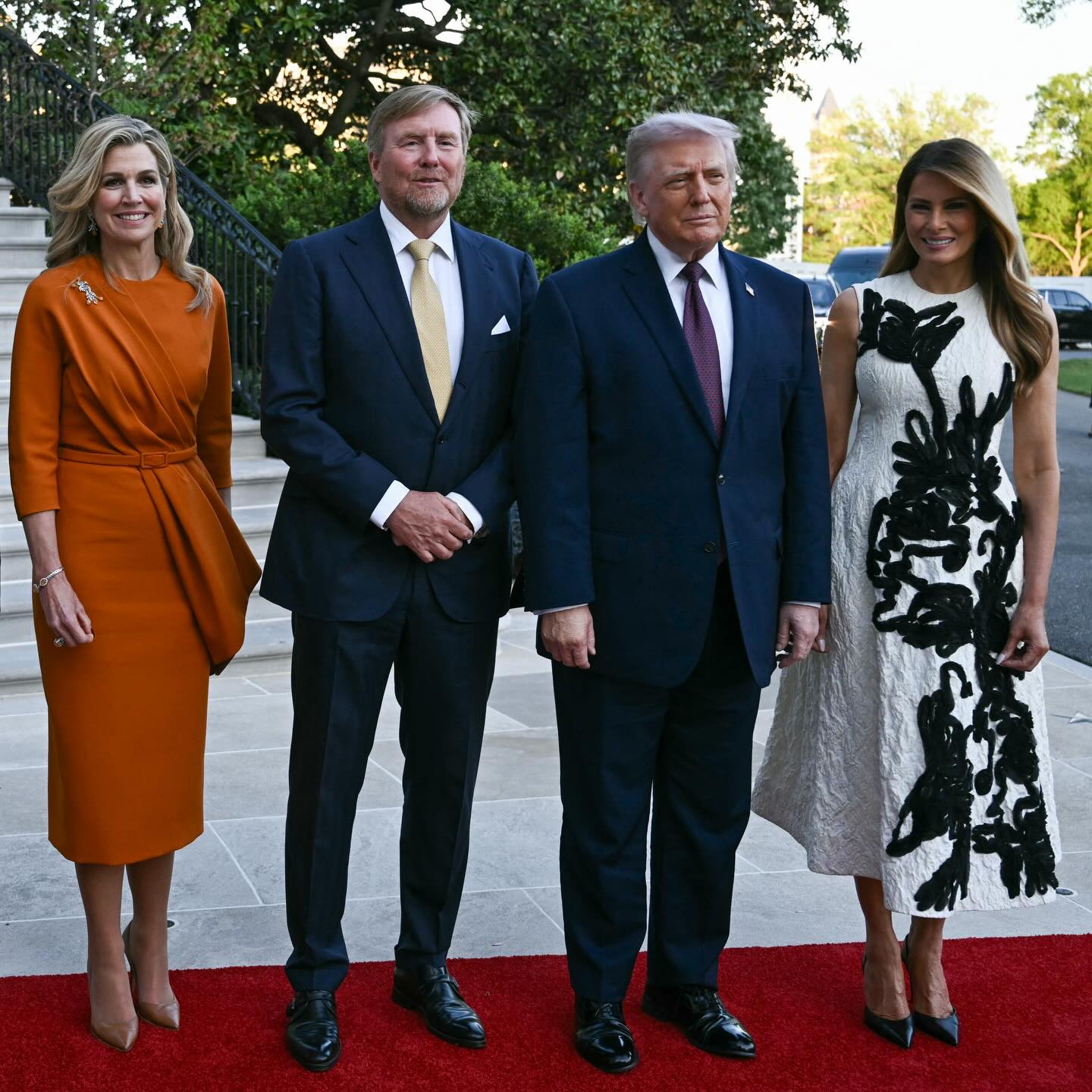 أناقة ميلانيا ترامب والملكة ماكسيما في البيت الأبيض