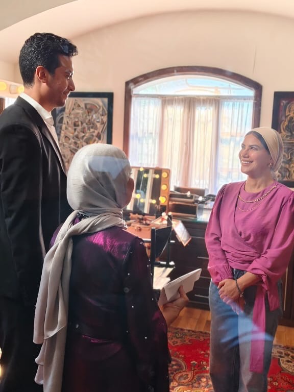 صبا مبارك وأحمد عبد الوهاب في مسلسل "ورد على فل وياسمين"