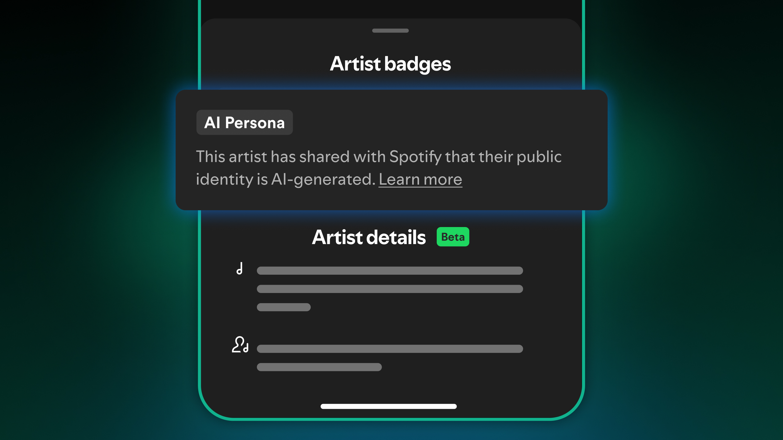 Spotify يطلق شارة جديدة لهويات الفنانين المُنشأة بواسطة الذكاء الاصطناعي