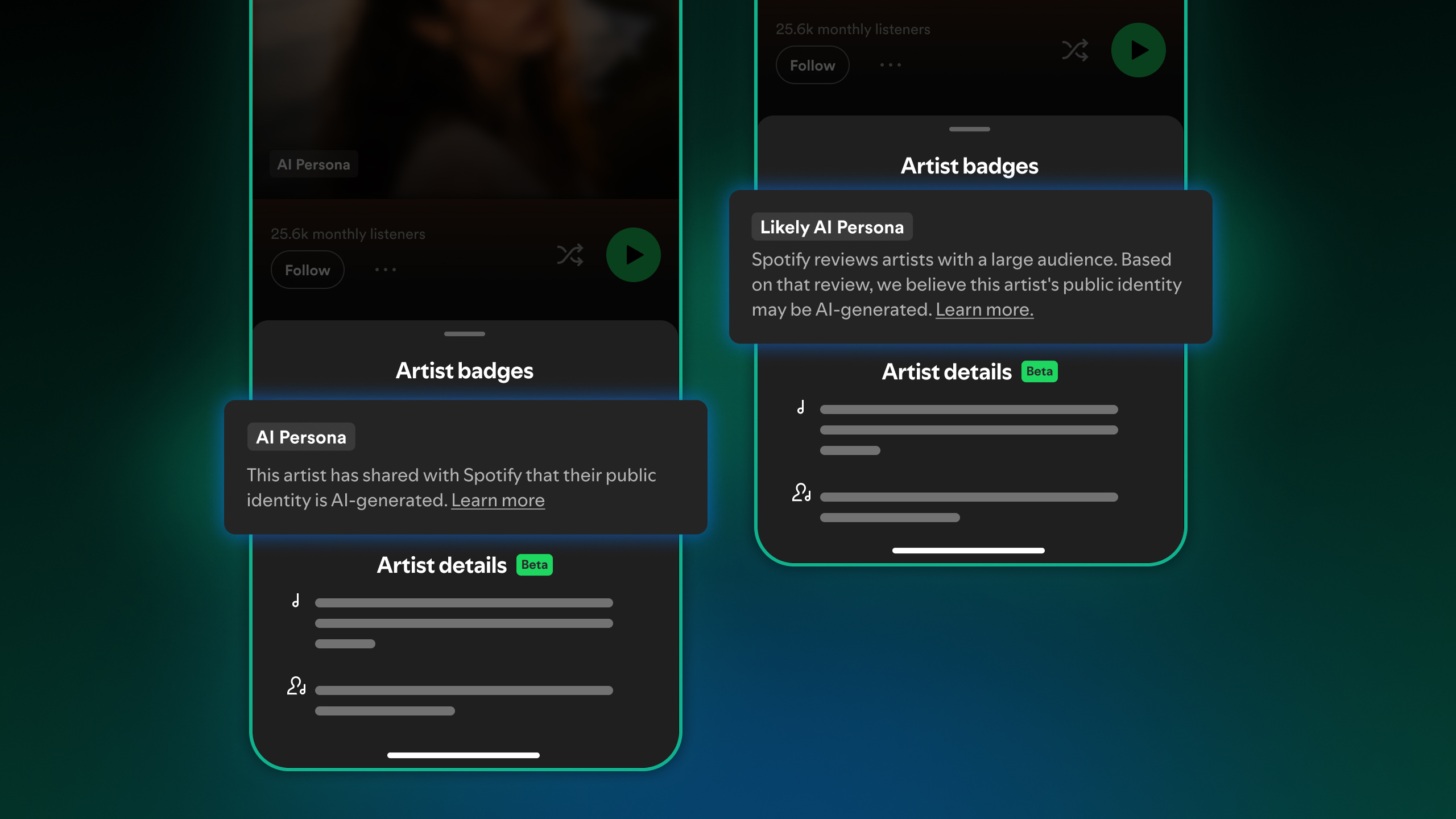 Spotify يطلق شارة جديدة لهويات الفنانين المُنشأة بواسطة الذكاء الاصطناعي