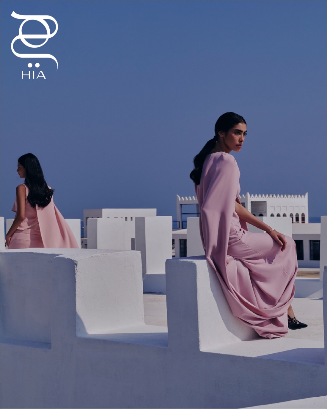 نور بفستان من "منى الشبل" Mona Alshebil تالا بقميص وبنطال من "نبيلة ناظر" Nabila Nazer