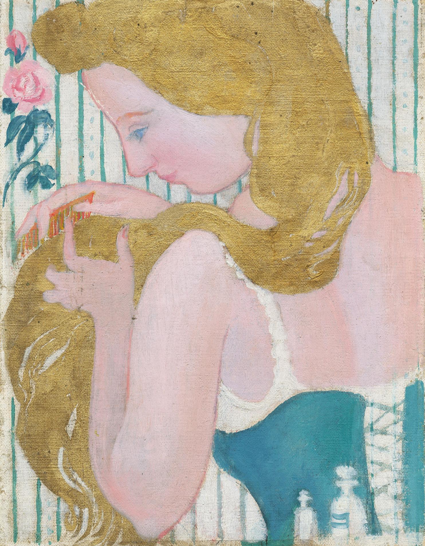 BERES Maurice Denis Marthe peignant ses cheveux dorés Presse_edited