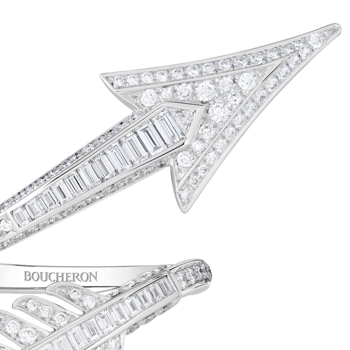 خاتم BOUCHERON Flèche، مرصع بالألماس، من الذهب الأبيض