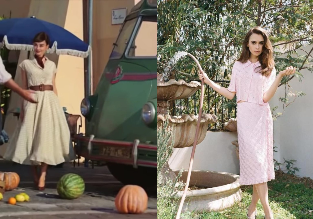 أناقة متشابهة بين ليلي كولينز وأودري هيبورن