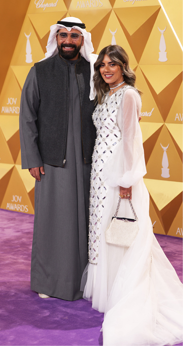 الممثلة هيا عبد السلام وزوجها الممثل فؤاد علي تصوير: Darren Arthur بواسطة: Getty Images for GEA