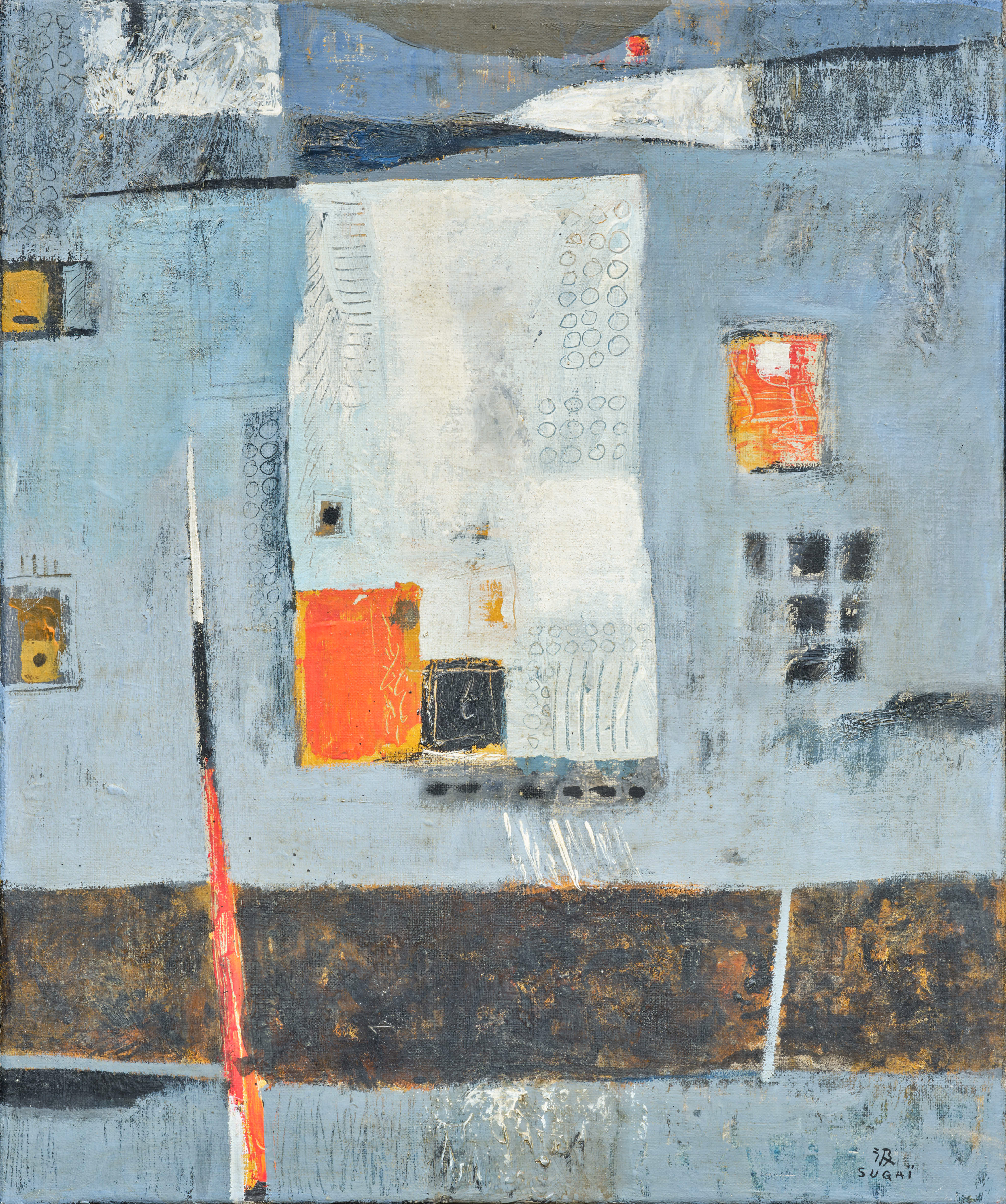 LOUIS & SACK Kumi SUGAI (1919-1996) Composition, 1955, huile sur toile, 60 x 50 cm ©Louis & Sack