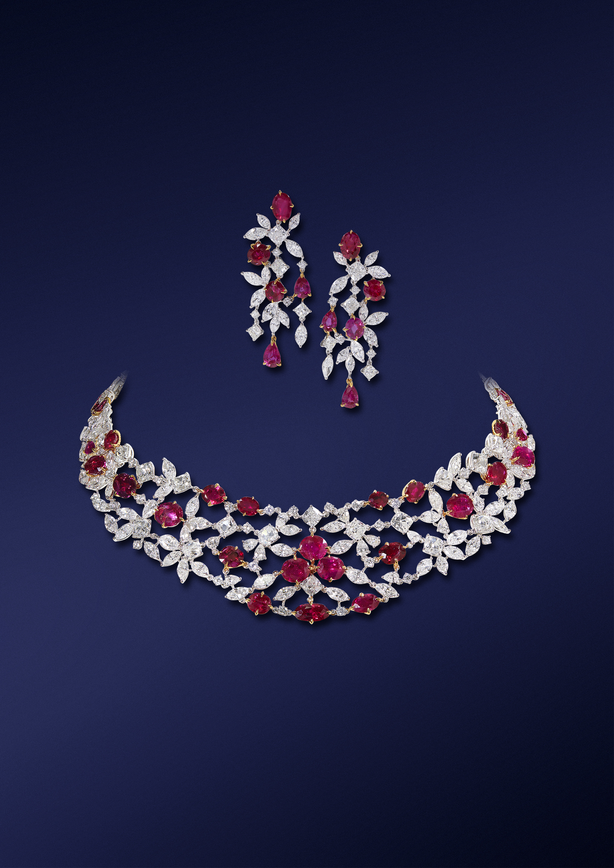 طقم MOUSSAIEFF ruby and diamond