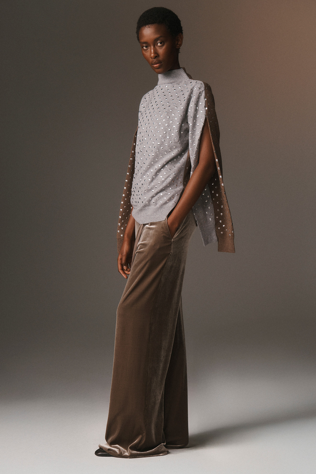 Monse سروال واسع من المخمل الناعم من