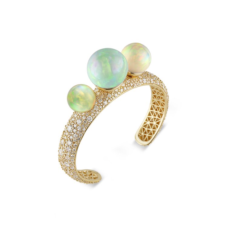 One-of-a-Kind Ethiopian Opal Pavé Cuff  من Akaila Reid