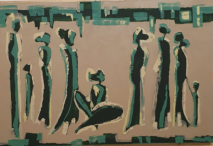 نساء في السوق 100x150 ألوان زيتية 2020