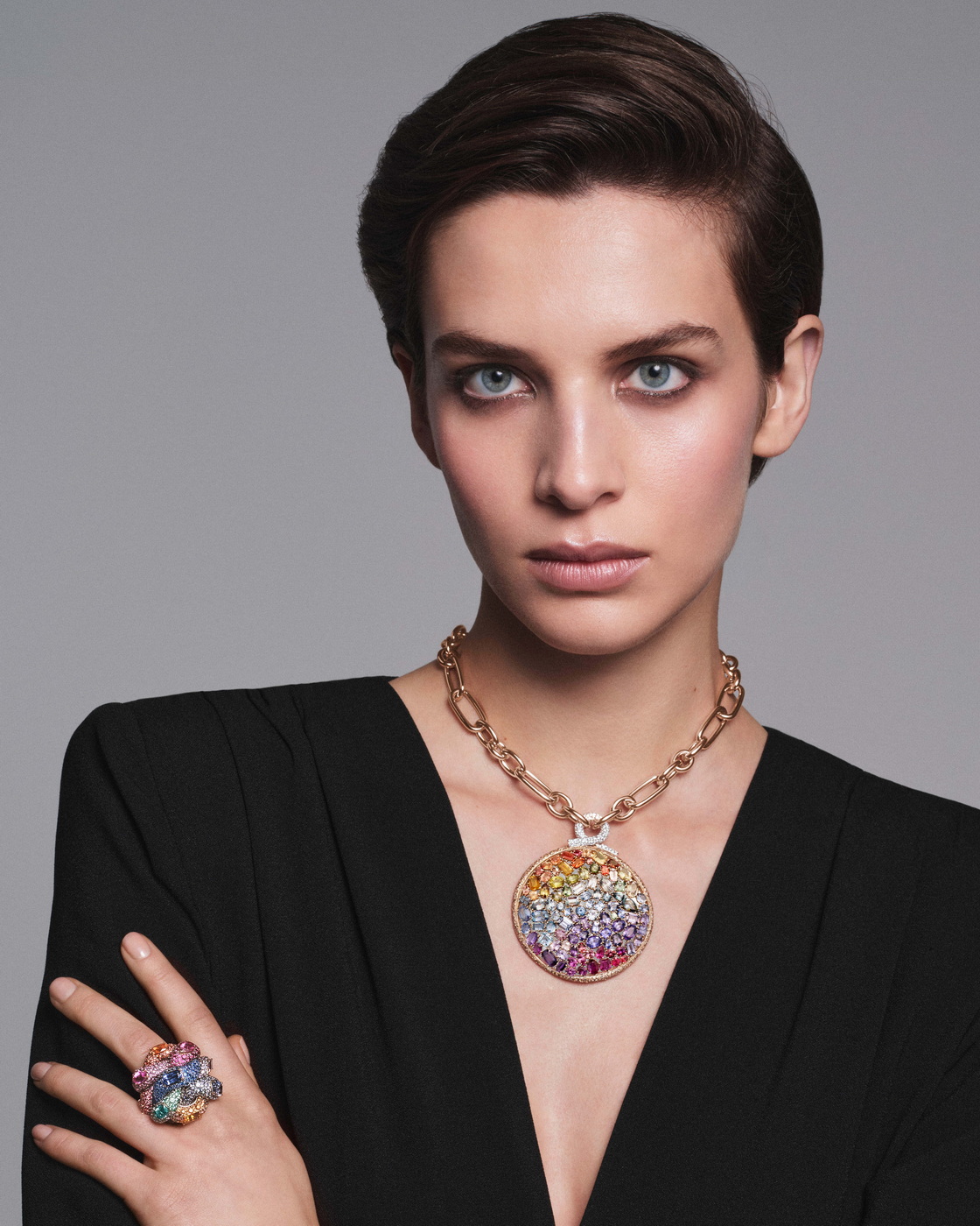 قلادة POMELLATO STILE LIBERO MANDALA CHROMIA خاتم INTRECCIO