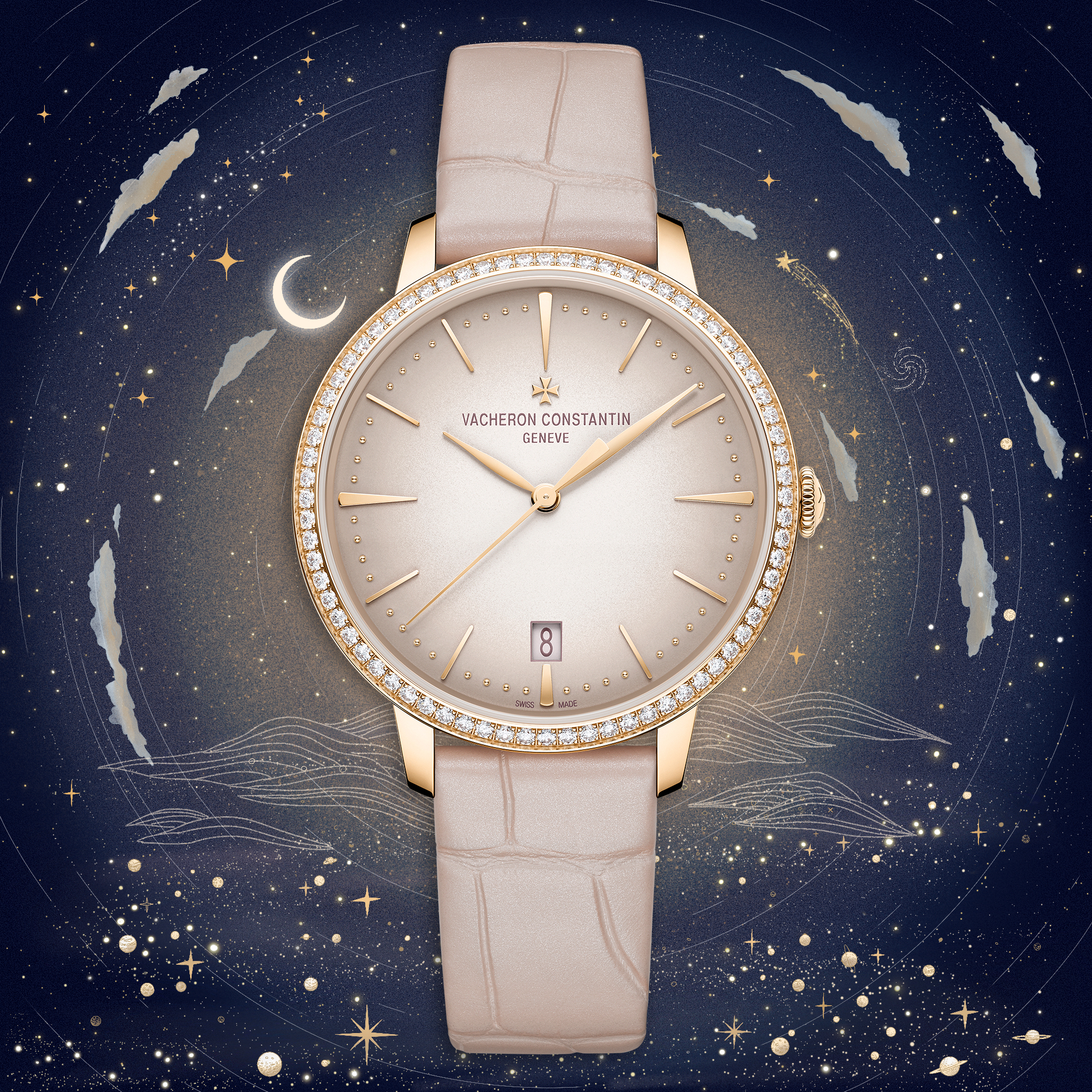 ساعة Patrimony Self-winding Pink Gold_Engraver