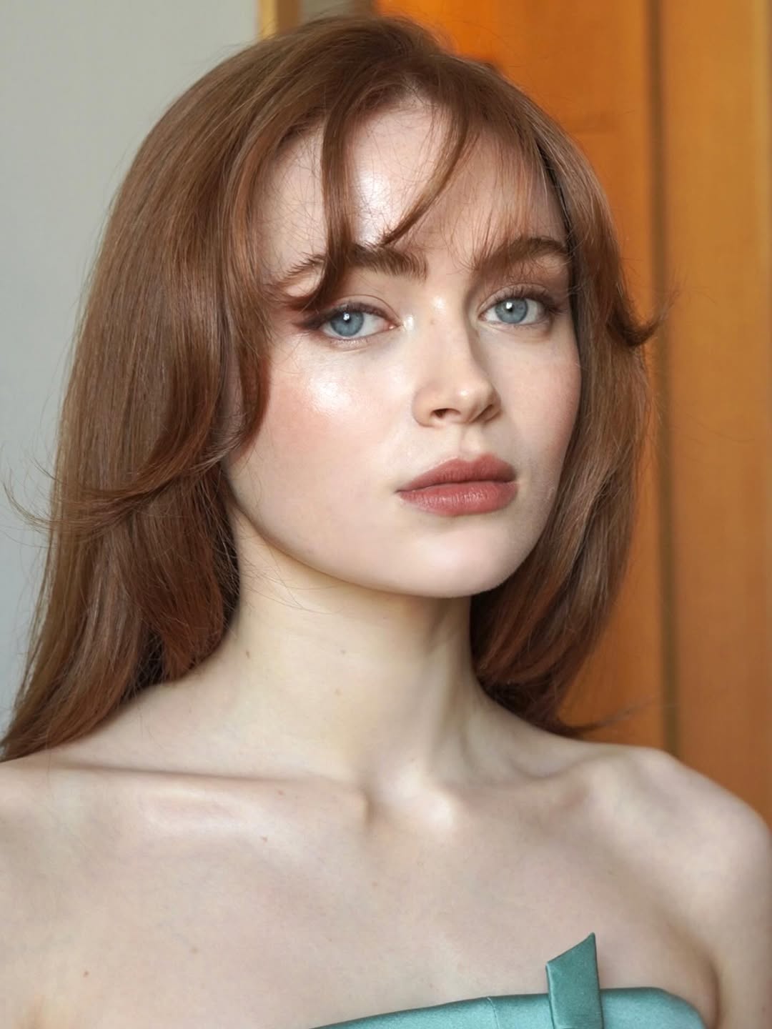 اطلالة Sadie Sink بخطوط الكحل البنية