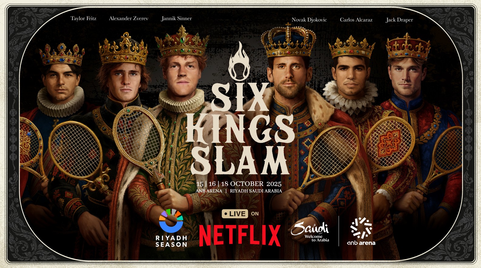 بطولة Six Kings Slam للتنس ضمن موسم الرياض تُبث عالميًا حصريًا عبر نتفلكس