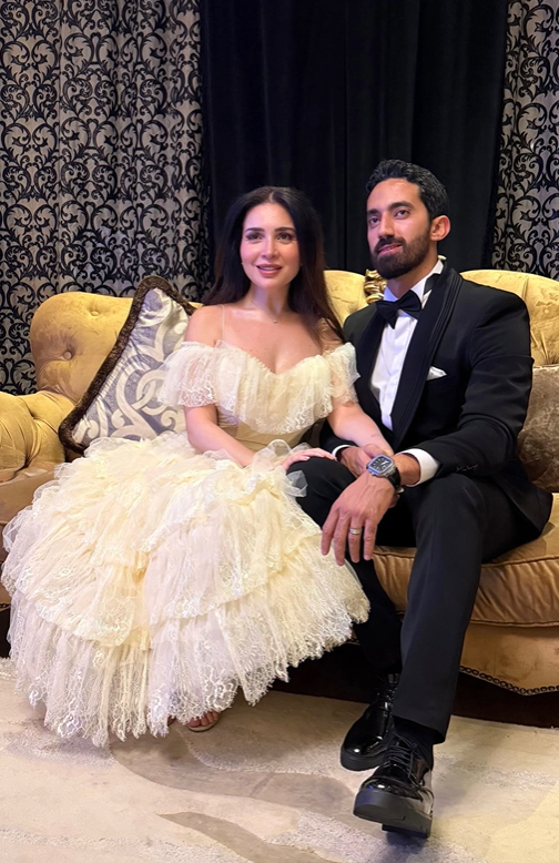 مي عز الدين وزوجها أحمد تيمور