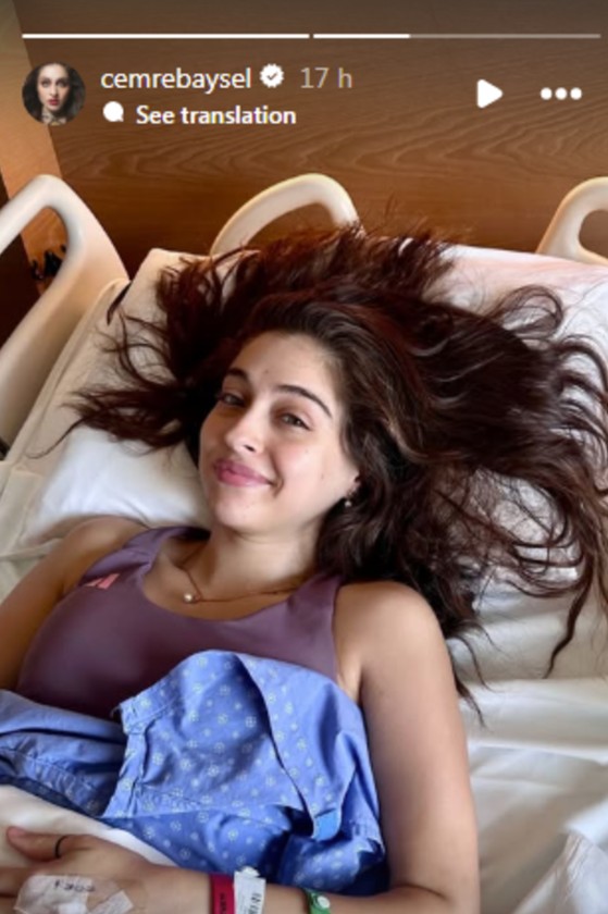 جيمري بايسال في المستشفى بعد خضوعها لعملية استئصال ورم حميد في الثدي صورة من حسابها على إنستغرام)