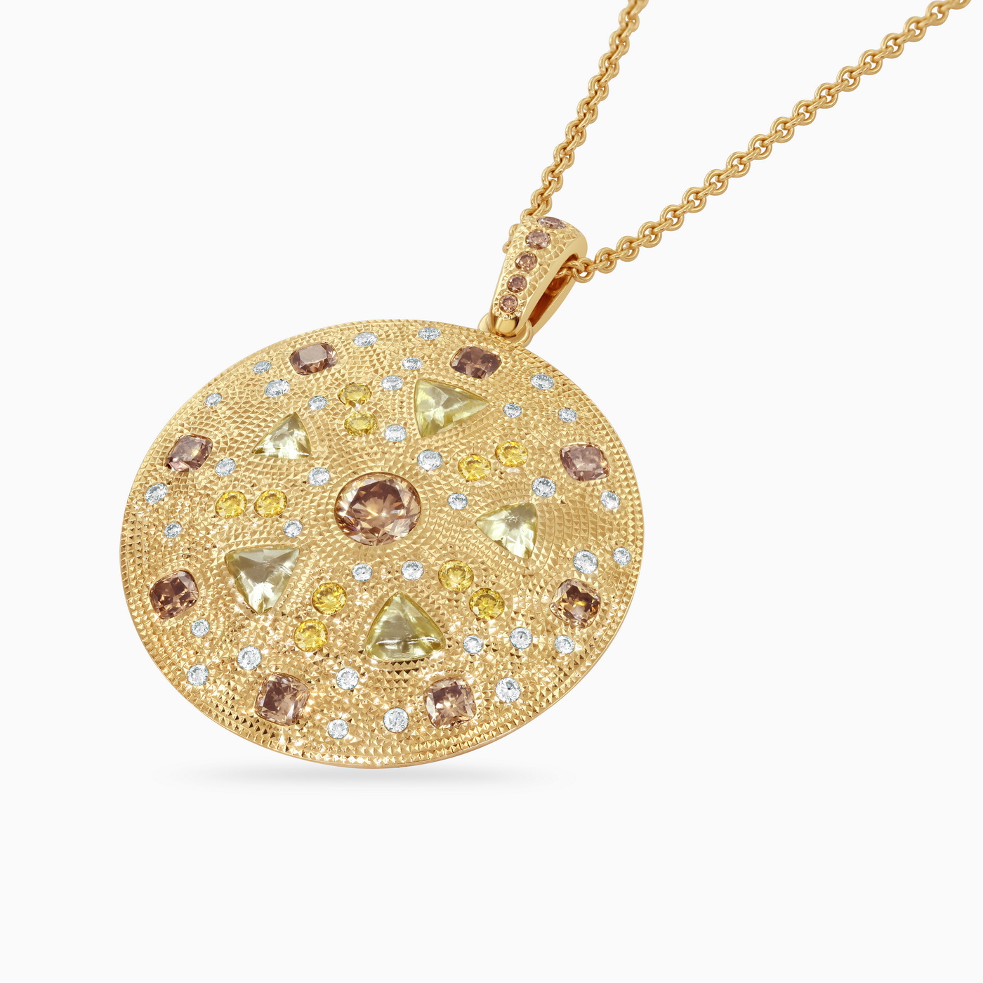 تميمة Talisman Medal من الذهب الأصفر مع صحراء