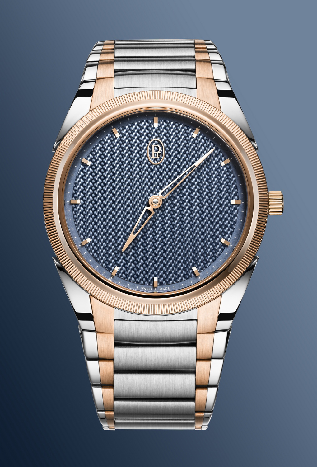 Tonda PF Micro-Rotor Steel & Rose Gold Stone Blue