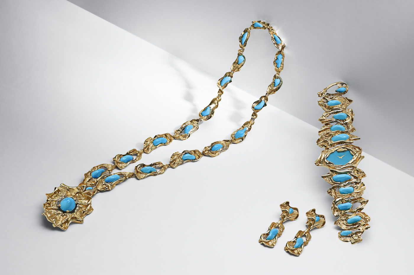 طقم مجوهرات فاخرة من حجر الـTurquoise