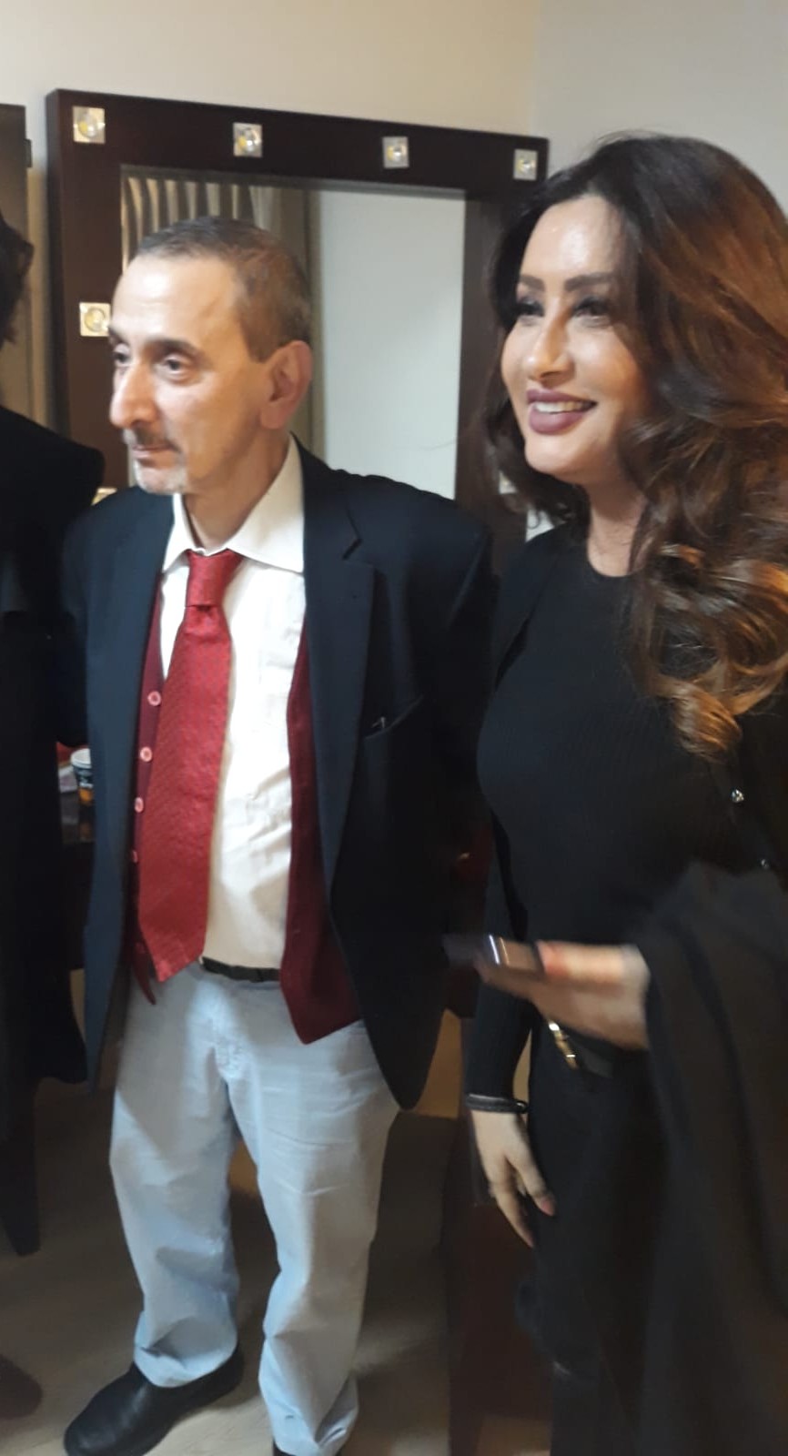 زياد رحباني مع لطيفة في كواليس الحفل