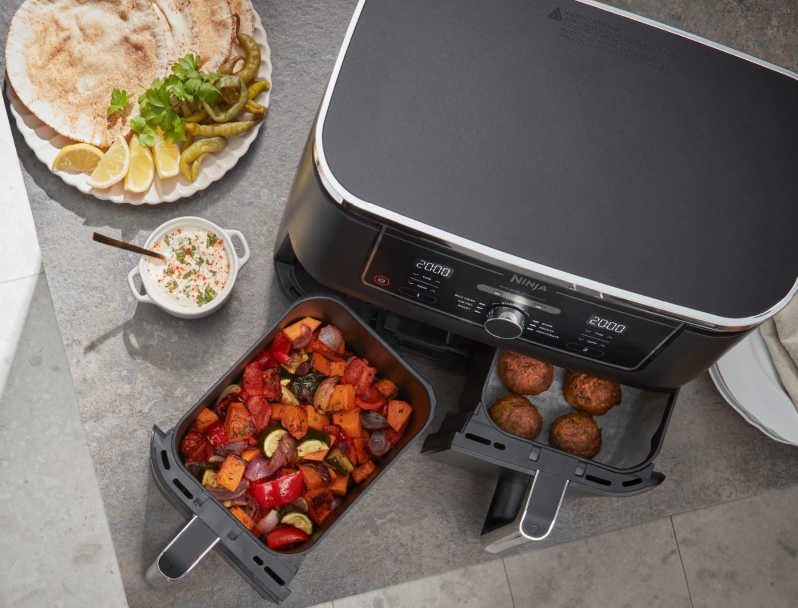 Ninja Foodi MAX Dual Zone Air Fryer 9.5L تجربة طهي متطورة